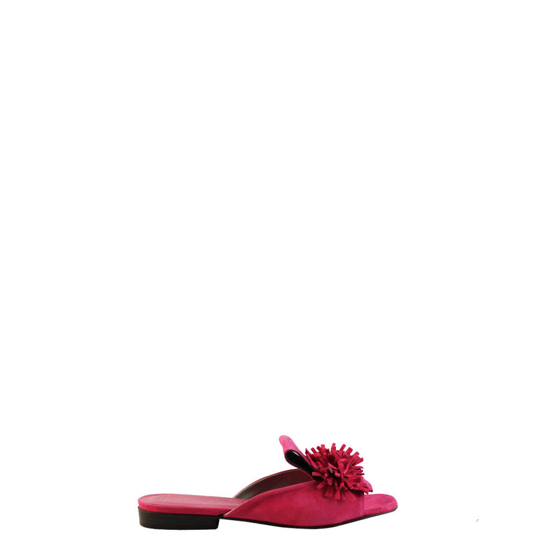 Slipper Flowers Suede Fuxia