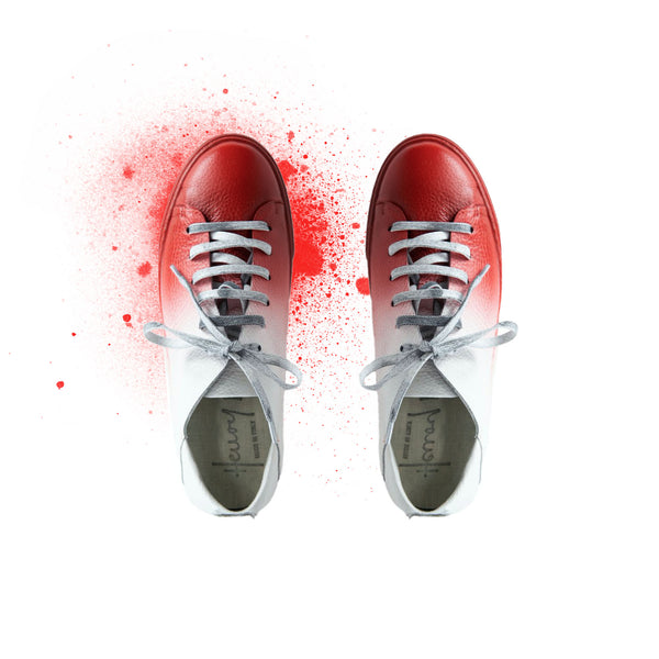 Red Sprayed Sneaker