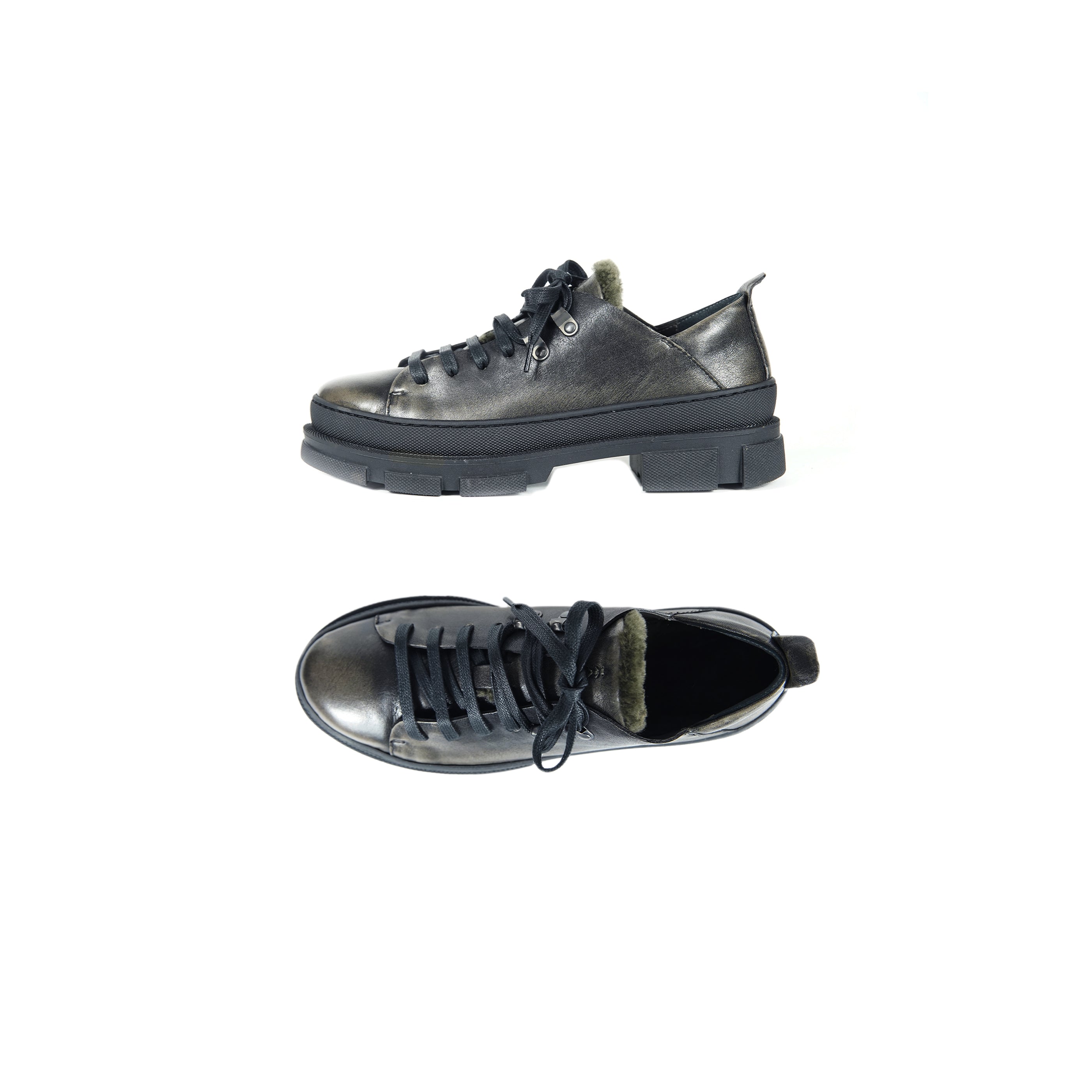 Fur Rain-Sole Sneaker Brushed Anthracite