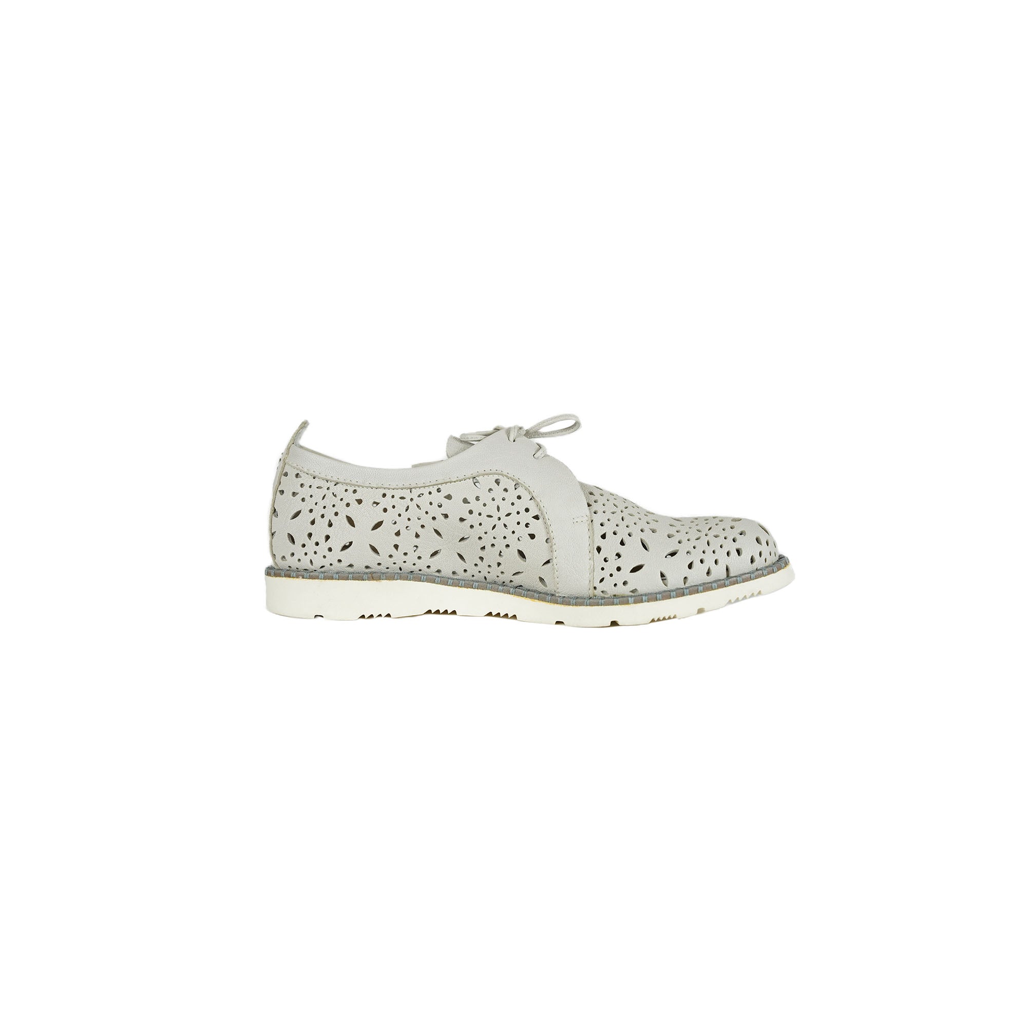 Lace-Up Shoes Traforato Chalk White