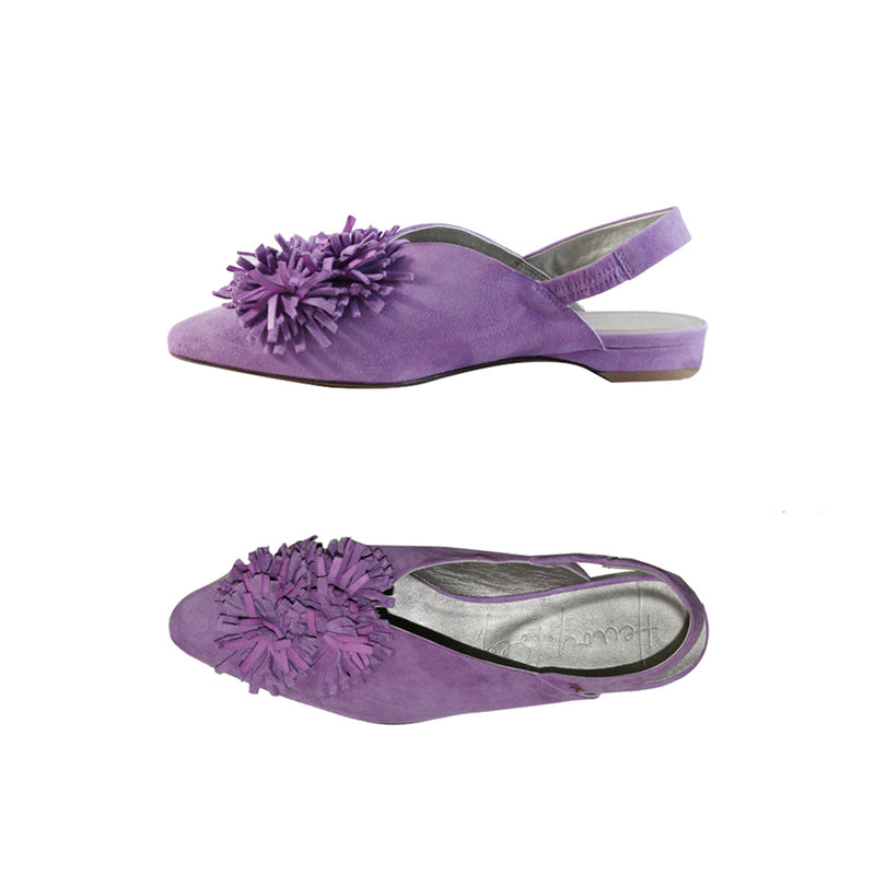 Chanel Flower Sandal Suede Iris
